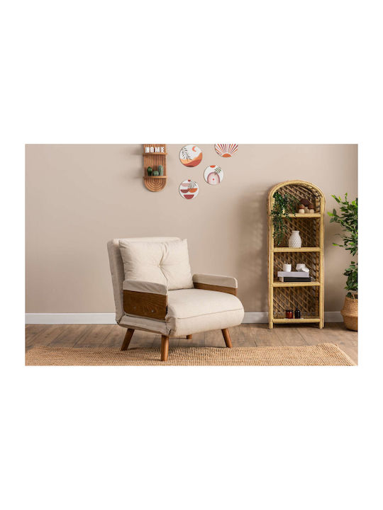 Cosmo Single Πολυθρόνα Κρεβάτι Cream 70x42x65cm