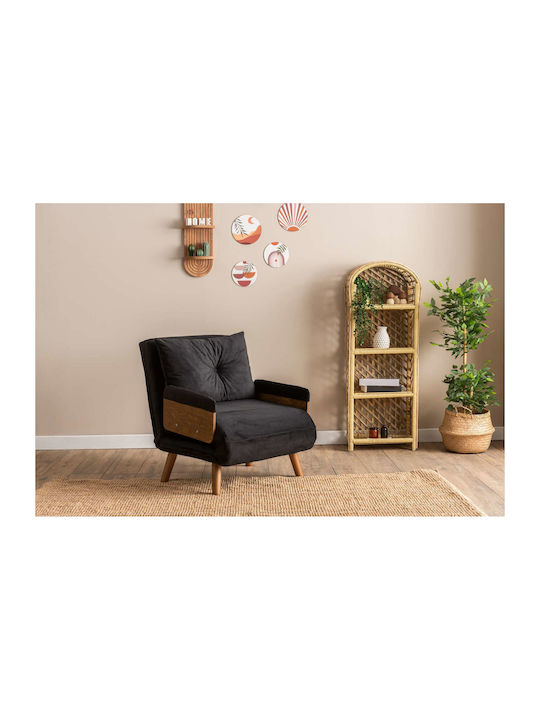 Cosmo Single Πολυθρόνα Κρεβάτι Black 70x42x65cm