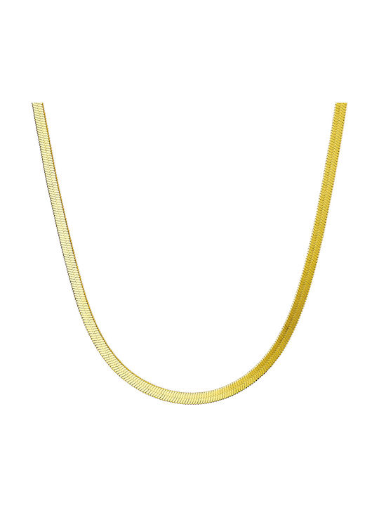 Chain Neck made of Steel Gold-plated Thin Thickness 4mm and Length 45cm