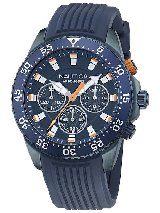 Nautica Ανδρικό Ρολόι 45mm Μπαταρίας με Μπλε Κα...