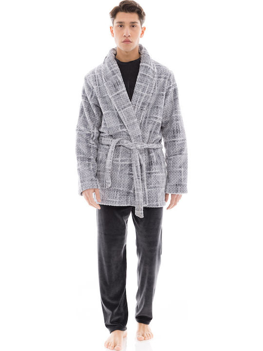 Ulisse Winter Karo Herren-Robe Gray