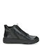 Leder Stiefeletten Damen Schwarz