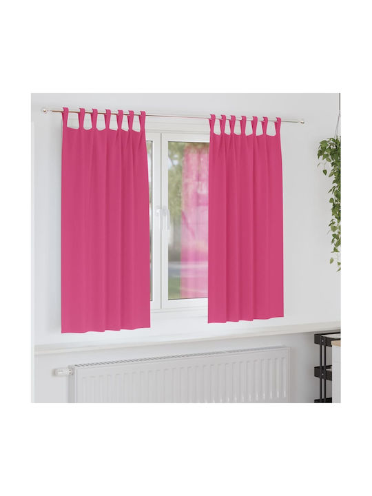 vidaXL Pink Blackout Window Curtains Set with Tab Top 140x175cm