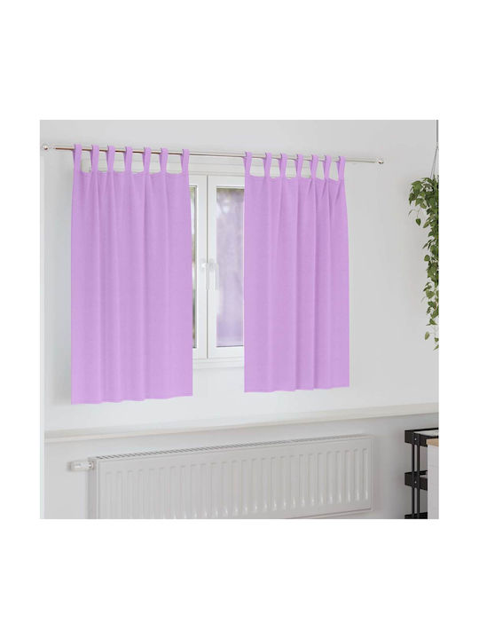 vidaXL Set of Purple Blackout Curtains for Wind...