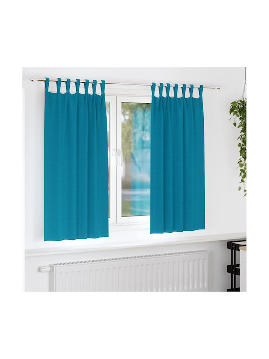vidaXL Turquoise Blackout Window Curtains Set with Tab Top 140x175cm
