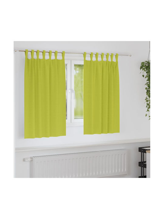 vidaXL Set Green Window Blackout Curtains with Tab Top 140x140cm