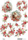 Reispapier Weihnachten Rosen Santa Claus 30x21cm