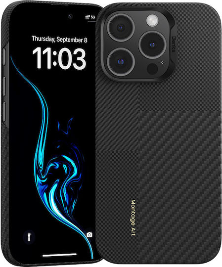 Benks Back Cover Aramid Fiber / Plastic 0.3mm Negru (iPhone 16 Pro Max)