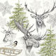 Christmas Napkin Reindeer Deer 1 Piece