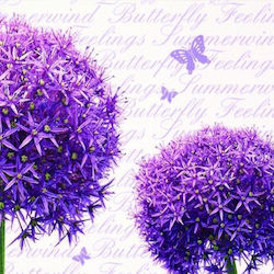Χαρτοπετσέτες Λουλούδια Μώβ Butterfly Feelings 33x33cm