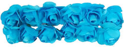 Paper Flowers 8cm Set 12 Pieces Turquoise