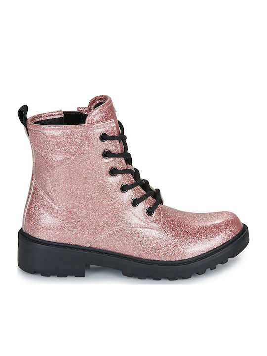 Geox J Casey Kids Patent Leather Military Boots...