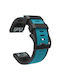Silicone Strap Quickfit 22mm Garmin Blue Black