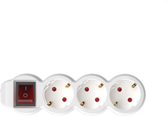 Power Strip 3 Positions with Switch and Cable 10m Red