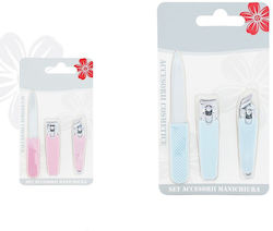 Set 3 Manicure Pedicure Tools 9.5 Cm Stainless Steel Plastic Set 3 Manicure Pedicure Tools 9.5 Cm Stainless Steel Plastic