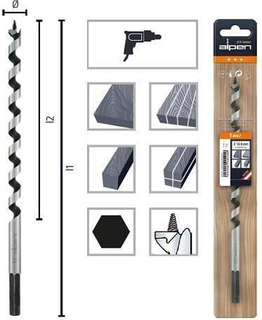 Alpen Drills Burghiu cu Tija Hexagonală pentru Lemn 28x620mm