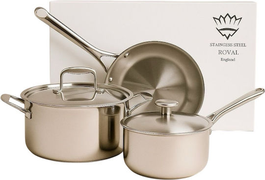 Royal Cookware Set Made of Stainless Steel 5 Pieces