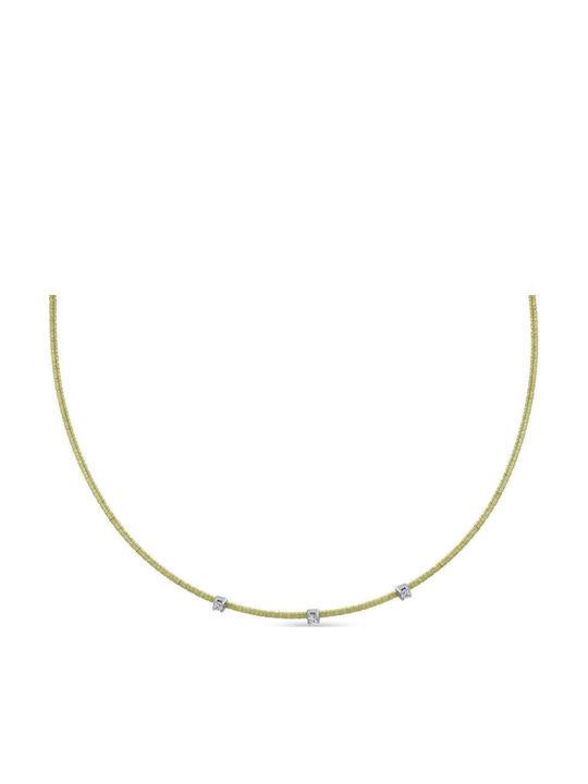 CHrysolithos Necklace from White Gold 14K