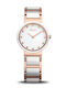 Bering Time Women's Watch with Pink Gold Metal Bracelet