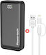Powertech Power Bank 20000mAh 22.5W με 2 Θύρες USB-A και Θύρα USB-C Quick Charge 2.0 / Quick Charge 3.0 Μαύρο