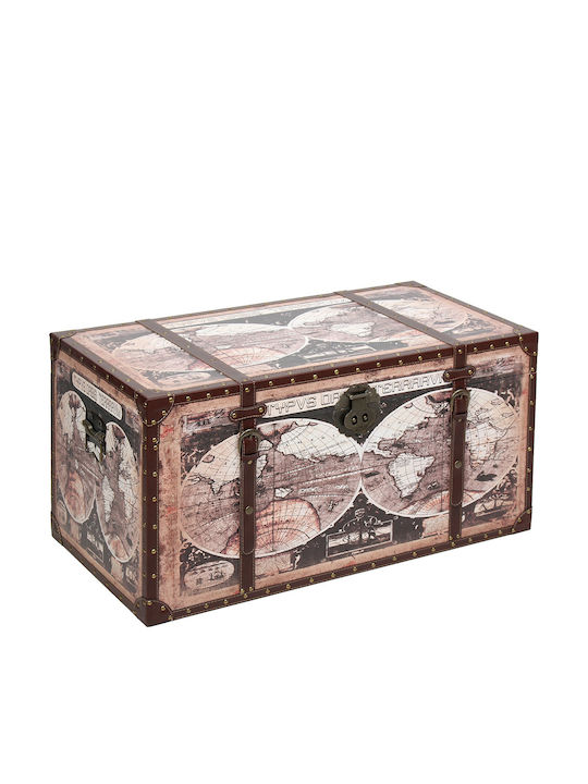 Keskor Wooden Decorative Trunk Brown 80x41x41cm