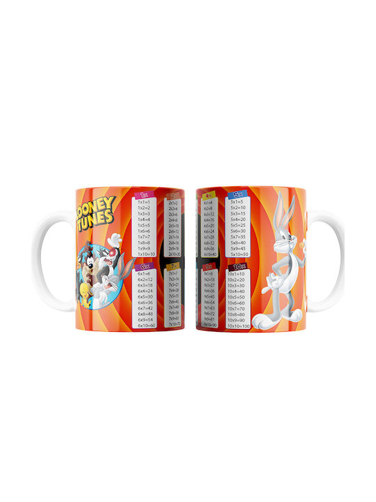 White Ceramic Mug 330ml Multiplication Looney T...