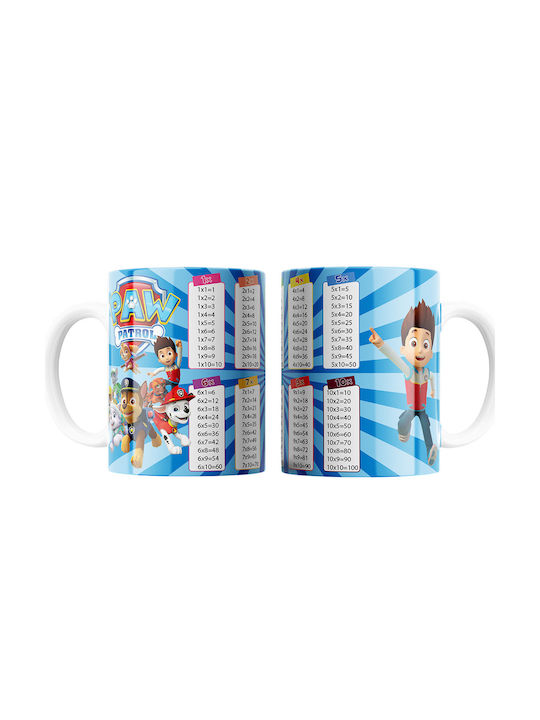 White Ceramic Mug 330ml Multiplication Paw Patr...