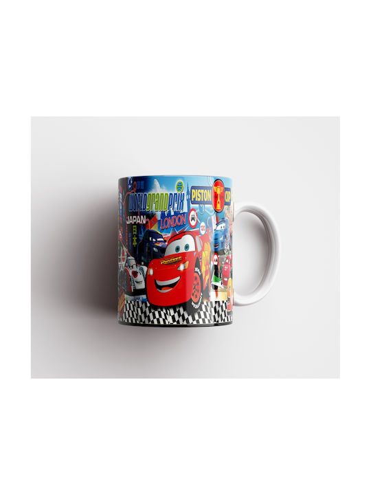 Бяла Керамична Чаша 330ml Cars Dp4597