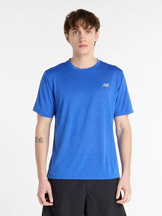 New Balance Athletics Herrenblusen Kurzarm Blau