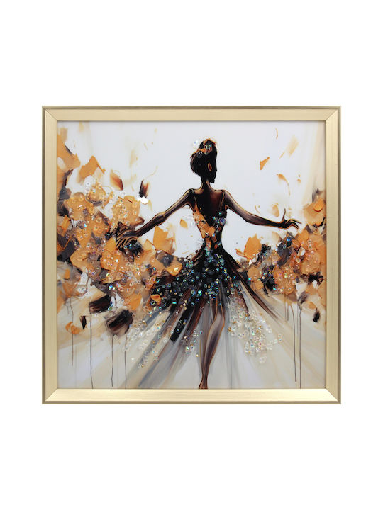 Wall Painting 40x40 with Frame Embossed Strass ...