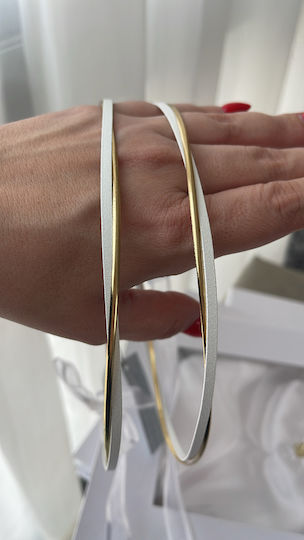 White Tales Wedding Crowns Silver Plated The Crown Base Is White Enamel It Has a Braided Glossy Gold-Plated Rod