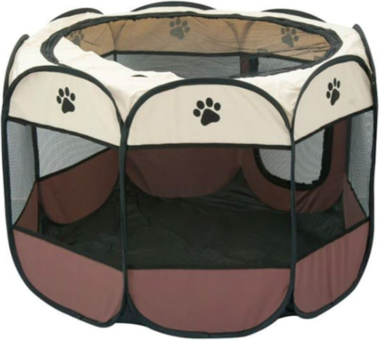 Stoff Hundetor Park 114x114x58cm Braun