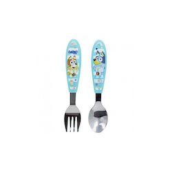 Stor Baby Set with Fork made of Metal Blue 2pcs