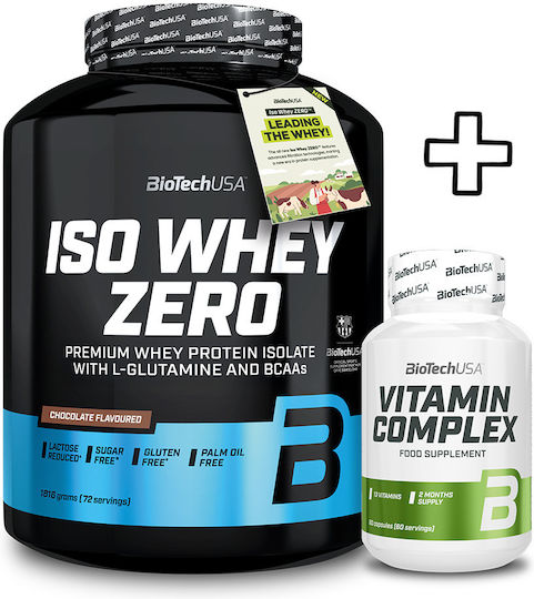 Biotech Usa Iso Whey Zero 1816g Chocolate & Biotech Usa Vitamin Complex 60 Caps Custom Bundle