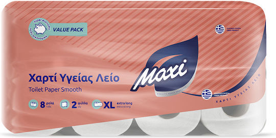 Maxi Χαρτί Υγείας 8 Ρολά 2 Φύλλων 8 Συσκευασίες (142gr/Ρολό) 5202505010354