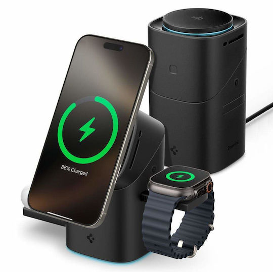 Spigen Ασύρματος Φορτιστής Qi2 15W Μαύρος (Essential EF223MS)
