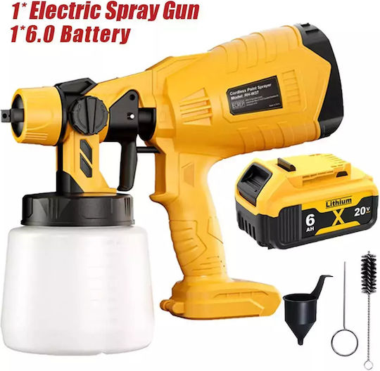 Sprayer Adjustable Flow Control Easy To Clean Type 1 Battery Powered Paint Spray Gun with 1lt Container AWDDBWCRB4ELSF
