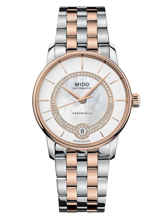 Mido Damen Uhr Automatisch mit Rose Gold Metallarmband
