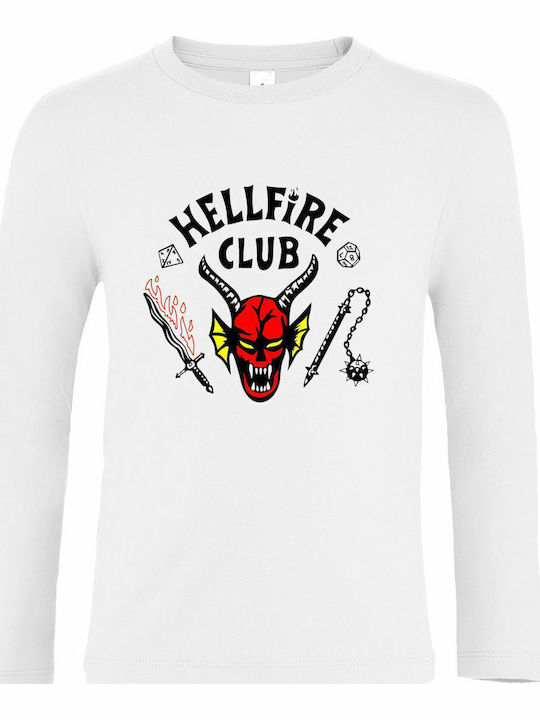 Kinderhemd Langarm White Stranger Things, Hellfire Club, Join The Club