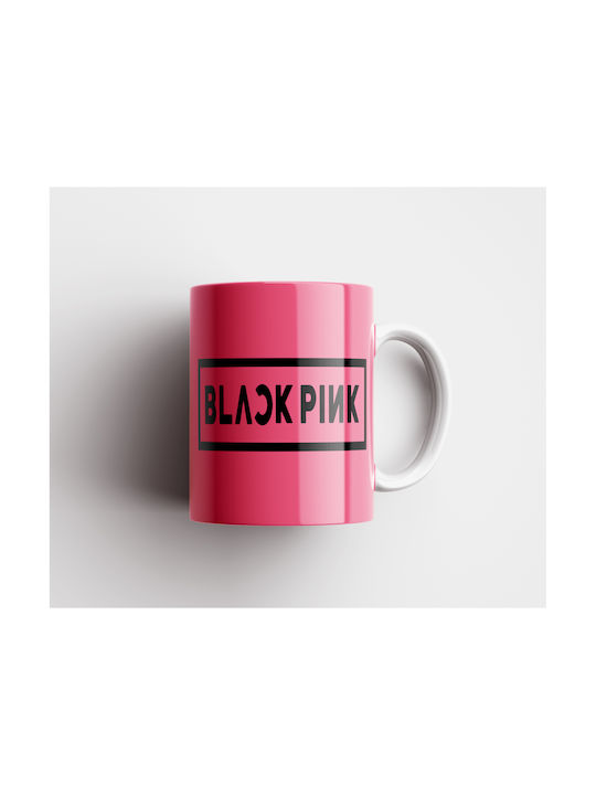Бяла Керамична Чаша 330ml Black Pink Dp4617