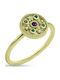 CHrysolithos Ring with Zircon made of Gold 9K
