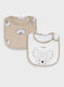 Energiers Bear Bib Fabric Vanilla 2pcs