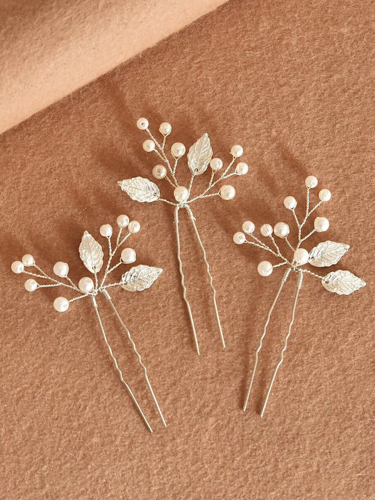TakTakBaby Set of Kids Hair Clips with Hair Clip in Silver Color 3pcs