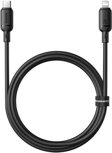 Baseus Silky Series Редовна USB-C към Lightning кабел 20W Черен 1м (P10377700113-00)