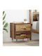 vidaXL Bedside Tables Wooden with Metal Legs Old Wood 2 Pieces 40x35x47.5cm
