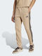 Essentials 3-stripes Παντελόνι Φόρμας με Λάστιχο Sandy Brown, Black