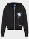 Women's Sweatshirt Jacket Hooded Black