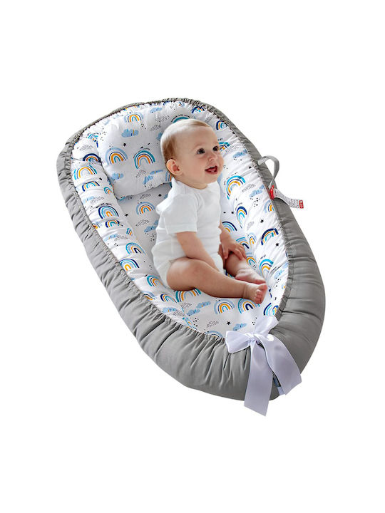 Linomag Pernă pentru bebeluși în formă de cuib White/light Gray 55x90buc
