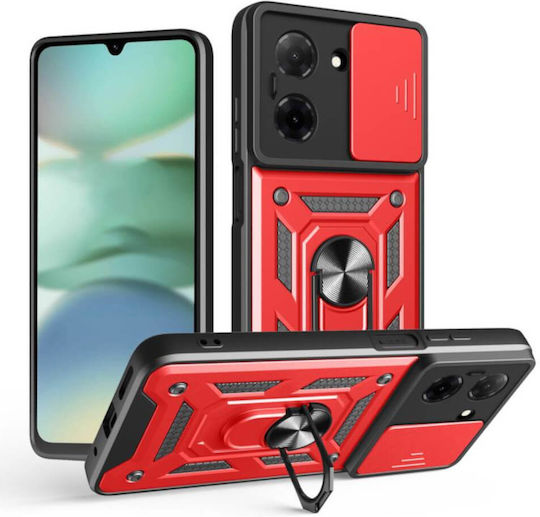 Bodycell Slide Cover Umschlag Rückseite Rot (Redmi A5)