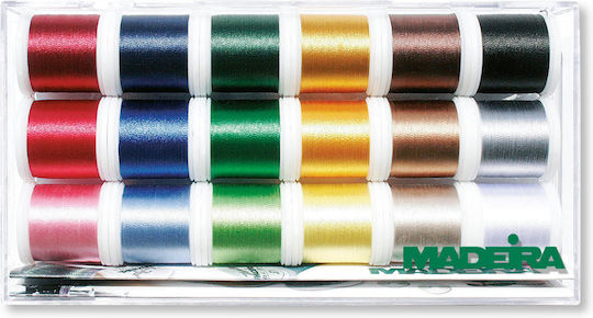 Комплект 18 Нишки За Бродерия Рейон №40 Madeira 8040